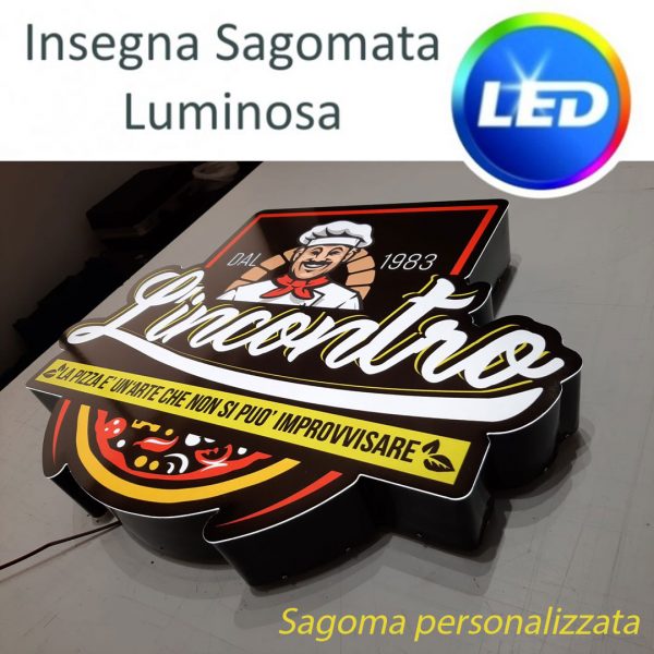 insegna luminosa sagomata