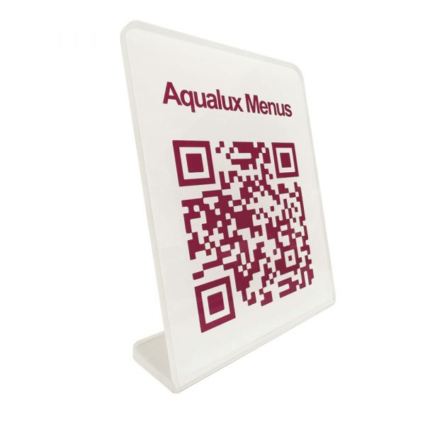 Porta QR Code in plexi per ristorante