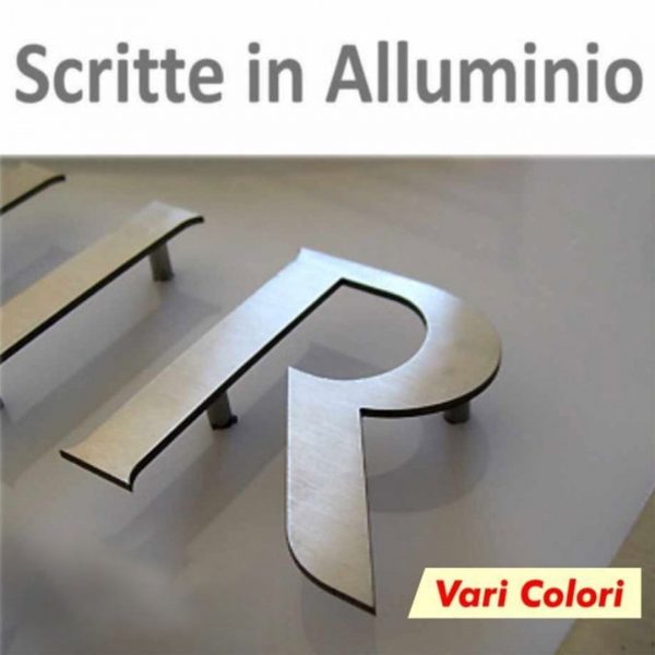 scritte in alluminio