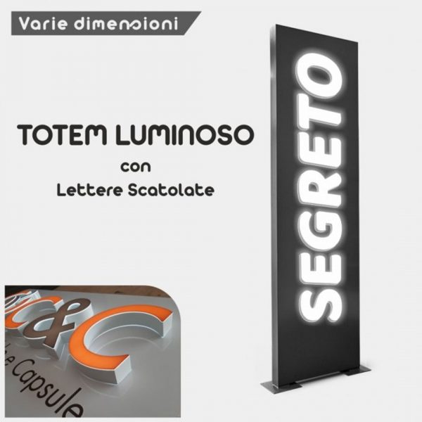 totem luminoso lettere scatolate