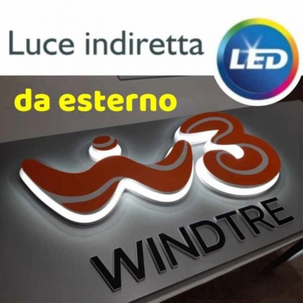 insegna lettere retroilluminate led