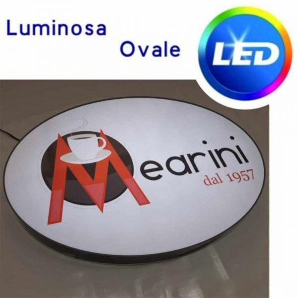 insegna ovale monofacciale