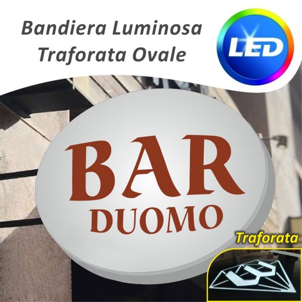 insegna ovale traforata