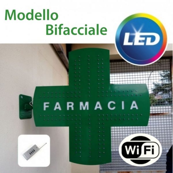 nuova croce led farmacia bifacciale